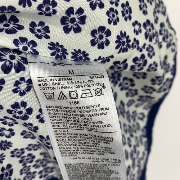 Old Navy Single Button Blazer Jacket Womens Size Medium Blue Linen Blend - Picture 6 of 6